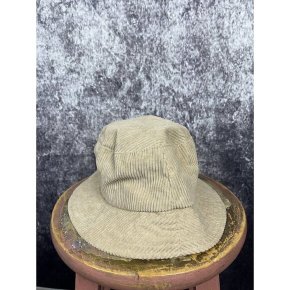 Vintage style bucket hat grandpacore velveteen corduroy tan fall winter cozy - Picture 2 of 11